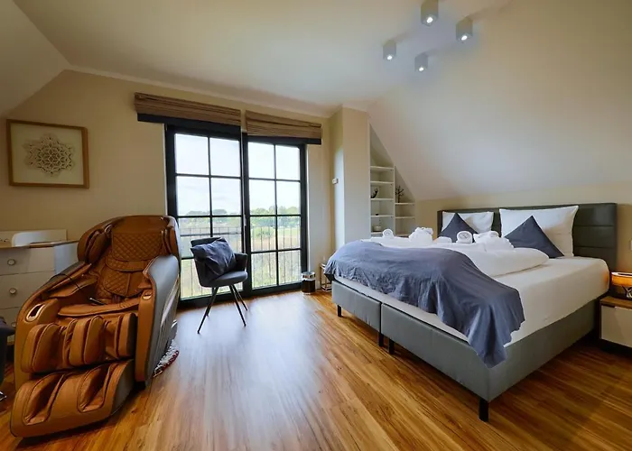 Reetland Am - Premium Reetdachvilla Mit 3 Schlafzimmern, Sauna, Kamin Und Massagesessel F05 درانسكي